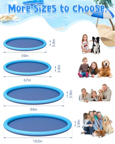 YSJILIDE Splash Pad for Kids and Dog YSJILIDE NonSlip Large Sprinkler Splash Play Mat 102 Sprinkler Pool for Outside Backyard Dog Pool - Image 5
