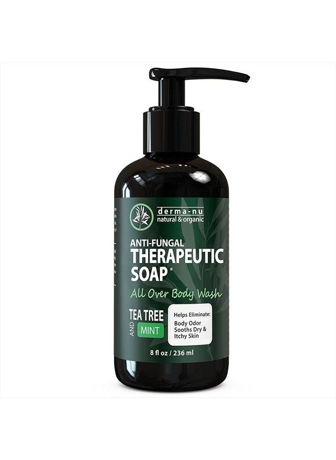 Derma-nu Miracle Skin Remedies - Antifungal Antibacterial Soap & Body Wash - Natural Anti-Fungal Treatment with Tea Tree Oil for Jock Itch, Athletes Foot, Body Odor, Nail Fungus, Ringworm, Eczema & Back Acne - For Men and Women - 8oz - Image 1