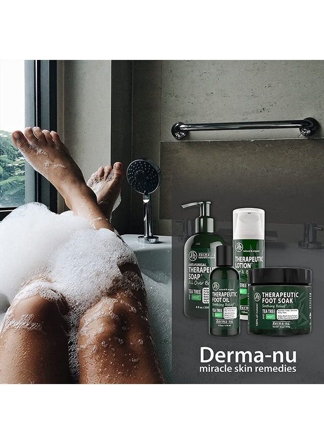 Derma-nu Miracle Skin Remedies - Antifungal Antibacterial Soap & Body Wash - Natural Anti-Fungal Treatment with Tea Tree Oil for Jock Itch, Athletes Foot, Body Odor, Nail Fungus, Ringworm, Eczema & Back Acne - For Men and Women - 8oz - Image 1