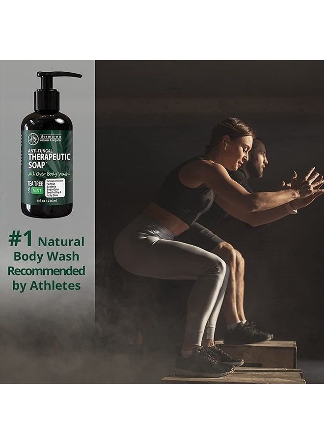 Derma-nu Miracle Skin Remedies - Antifungal Antibacterial Soap & Body Wash - Natural Anti-Fungal Treatment with Tea Tree Oil for Jock Itch, Athletes Foot, Body Odor, Nail Fungus, Ringworm, Eczema & Back Acne - For Men and Women - 8oz - Image 1