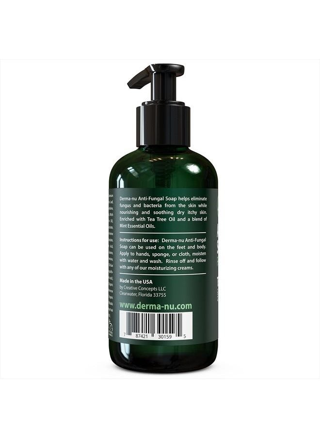 Derma-nu Miracle Skin Remedies - Antifungal Antibacterial Soap & Body Wash - Natural Anti-Fungal Treatment with Tea Tree Oil for Jock Itch, Athletes Foot, Body Odor, Nail Fungus, Ringworm, Eczema & Back Acne - For Men and Women - 8oz - Image 1