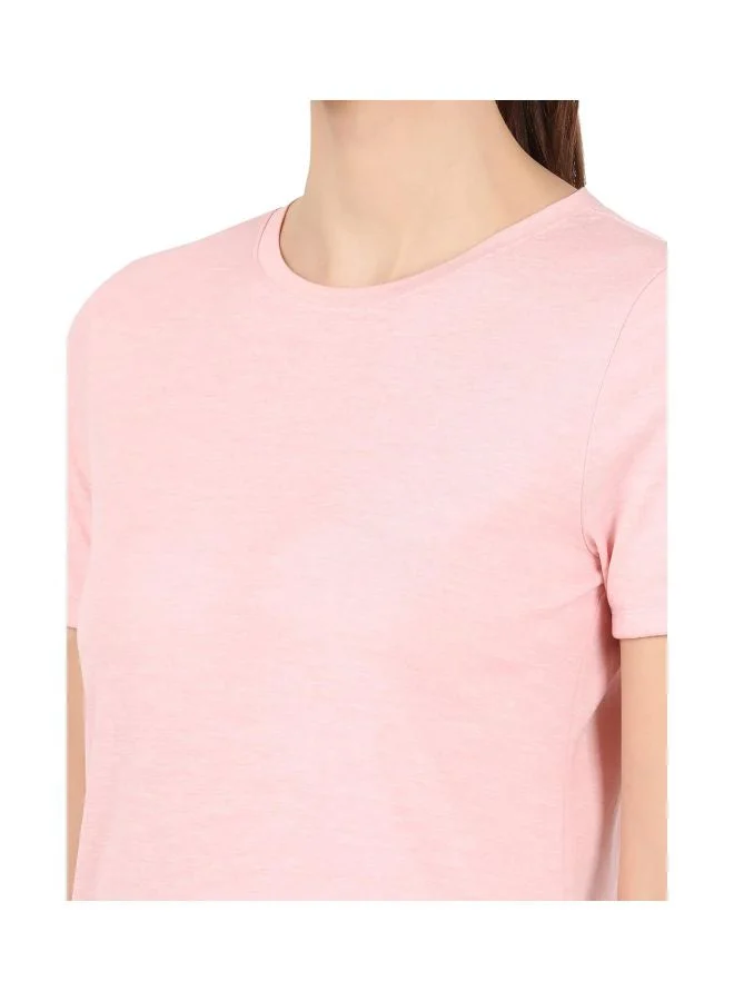Jockey Almond Blossom MW71 Women Microfiber Round Neck Relaxed Fit T Shirt with StayDry and StayFresh Treatment for Women | Best Price UAE