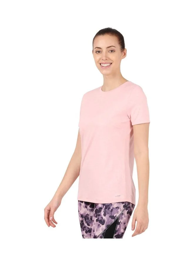 Jockey Almond Blossom MW71 Women Microfiber Round Neck Relaxed Fit T Shirt with StayDry and StayFresh Treatment for Women | Best Price UAE