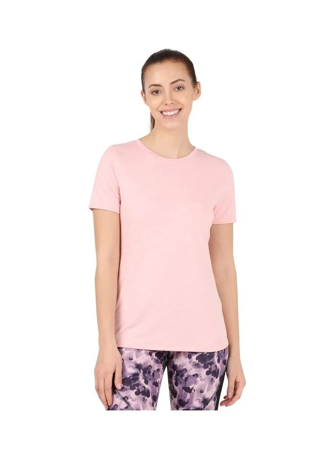 MW71 Women Microfiber Round Neck Relaxed Fit T Shirt with StayDry and StayFresh Treatment