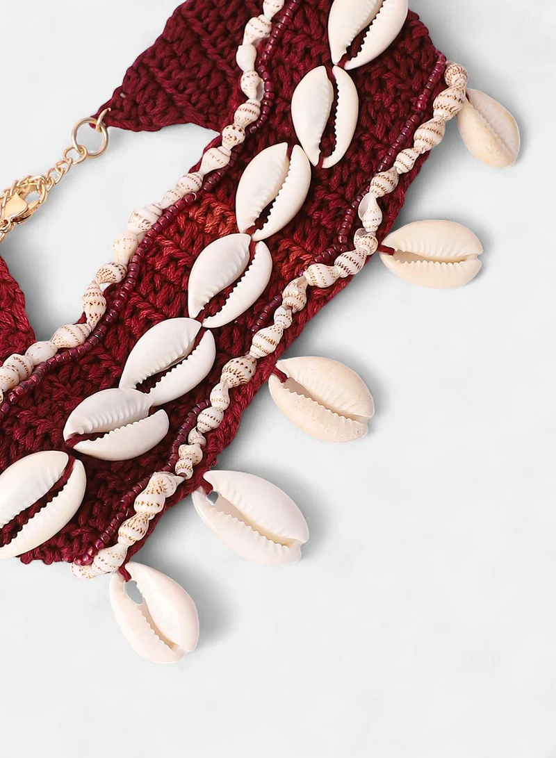 SOHI Statement Shell Choker Artificial Necklace Jewellery