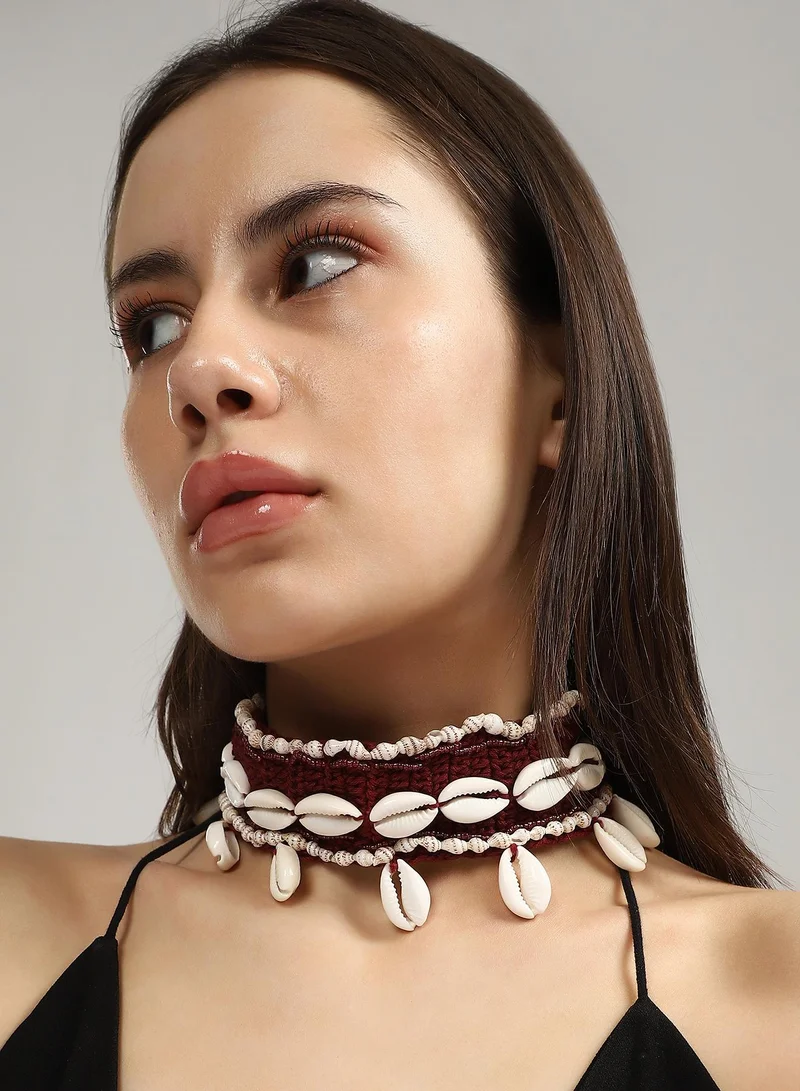 SOHI Statement Shell Choker Artificial Necklace Jewellery