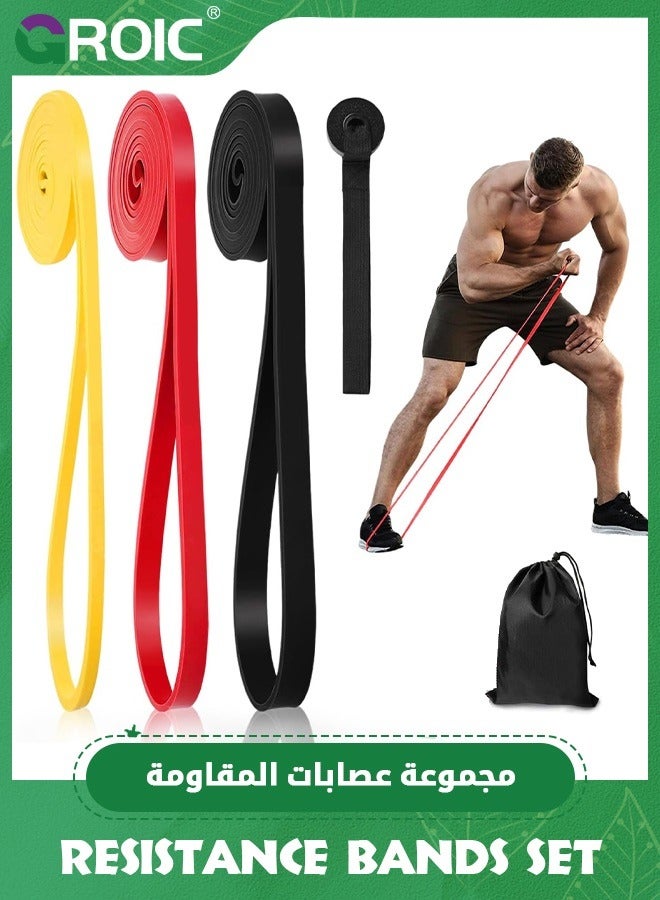 GROIC Resistance Bands for Working Out, Pull Up Bands for Men Women, Thick Heavy Resistance Band Set with Door Anchor, Elastic Exercise Bands for Body Stretching, Physical Therapy, Home Workouts - Image 1