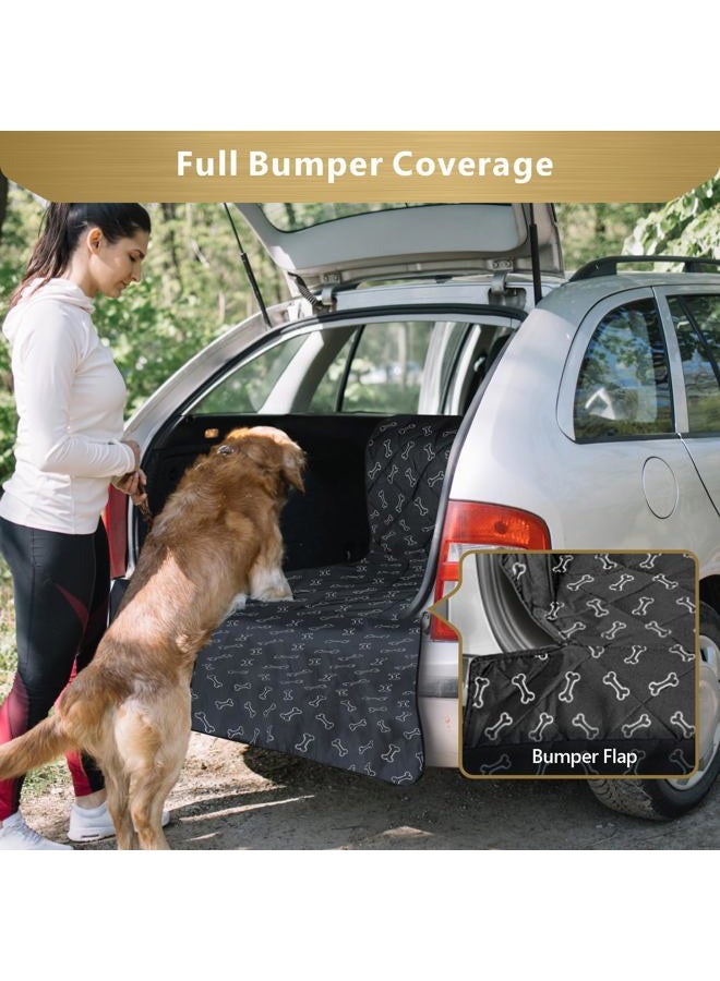 F-color SUV Cargo Liner for Dogs, Water Resistant Pet Cargo Cover Dog Seat Cover Mat for SUVs Sedans Vans with Bumper Flap Protector, Non-Slip, Large Size Universal Fit, Bone - Image 5