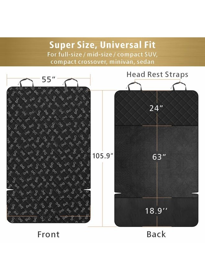F-color SUV Cargo Liner for Dogs, Water Resistant Pet Cargo Cover Dog Seat Cover Mat for SUVs Sedans Vans with Bumper Flap Protector, Non-Slip, Large Size Universal Fit, Bone - Image 2