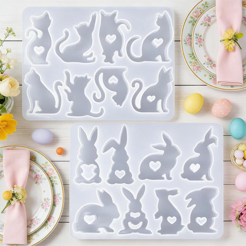 Easter Molds | 8-Cavity Easy Release Crafting Tools - Easter Bunny Candle Molds Silicone | for Soap Candle Wax Epoxy Resin Home Decor Art Projects Spring Party Holiday - Image 3