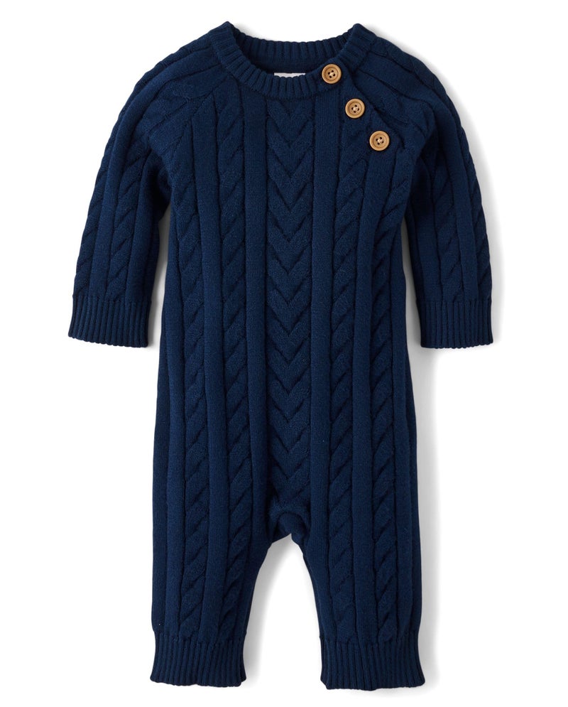 Gymboree,and Newborn Knitted Sweater Romper,Tidal,0-3 Months - Image 1