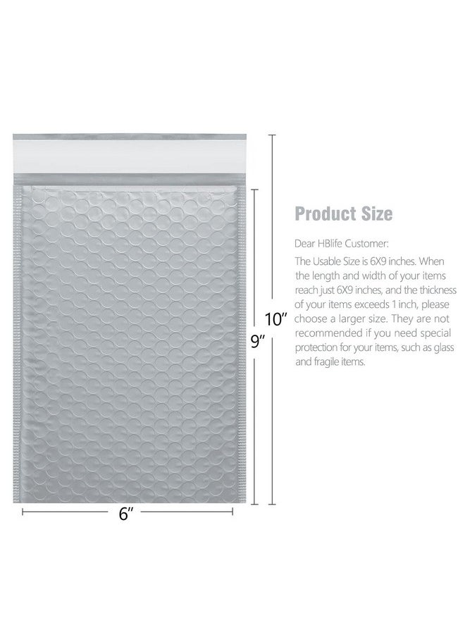 hblife HBlife 50 Pcs Bubble Mailers, 6x10 Inches Self Seal Gray Poly Mailers, Padded Envelopes Shipping Bags Packaging for Small Business  - Image 2
