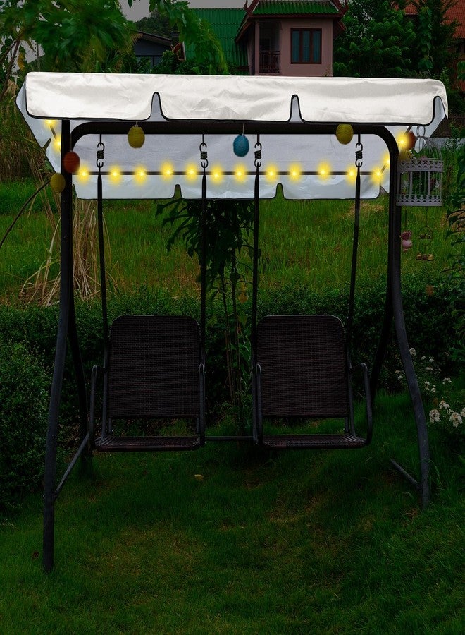 GliCraft LED Lighted Porch Swing Canopy Replacement Waterproof LED Swing Canopy Top Cover 2-3 Seat Shade Awning Cover for Garden Outdoor Patio(77 x 49 Inch,Beige) - Image 5