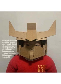 Robot Carton Handmade Paper Shell Airplane Carton Robot Clothes Handmade DIY Production Carton Wearable-Color:Corrugated Children's Gundam Helmet No. 1 Small