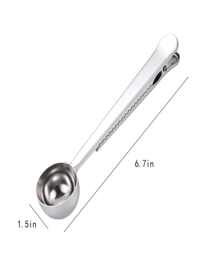 EYAKEG Coffee Scoop, Stainless Steel Silver Multi Function Measuring Spoon, Great Measuring Coffee, Tea, Protein Powder, Instant Drinks, Perfect Coffee Spoon Bag Clip - Image 2