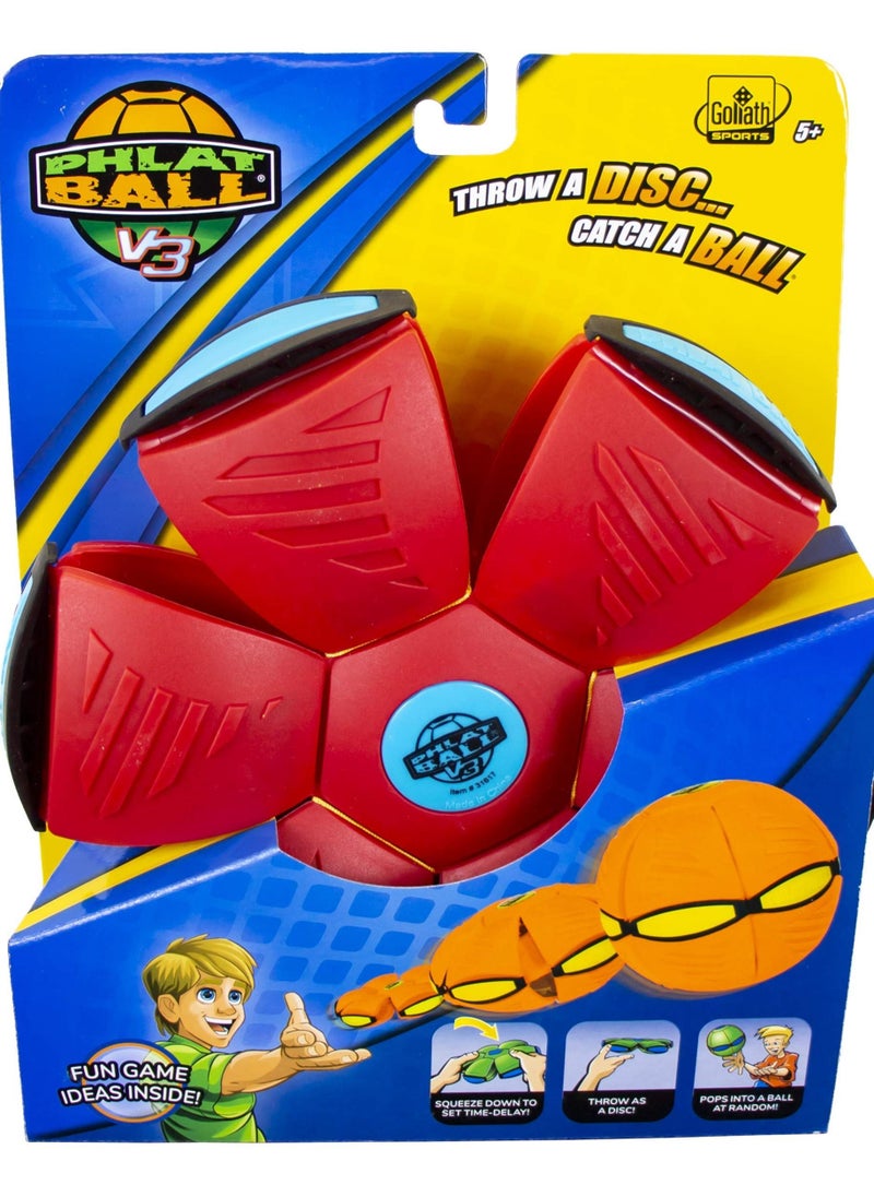 KASTWAVE - Pop up Ball Flat Flying Saucer, Frisbee Vent Deformation Ball Vent Bouncing Ball Children's Toy With Light 2 Pack (Red and Blue) - Image 1