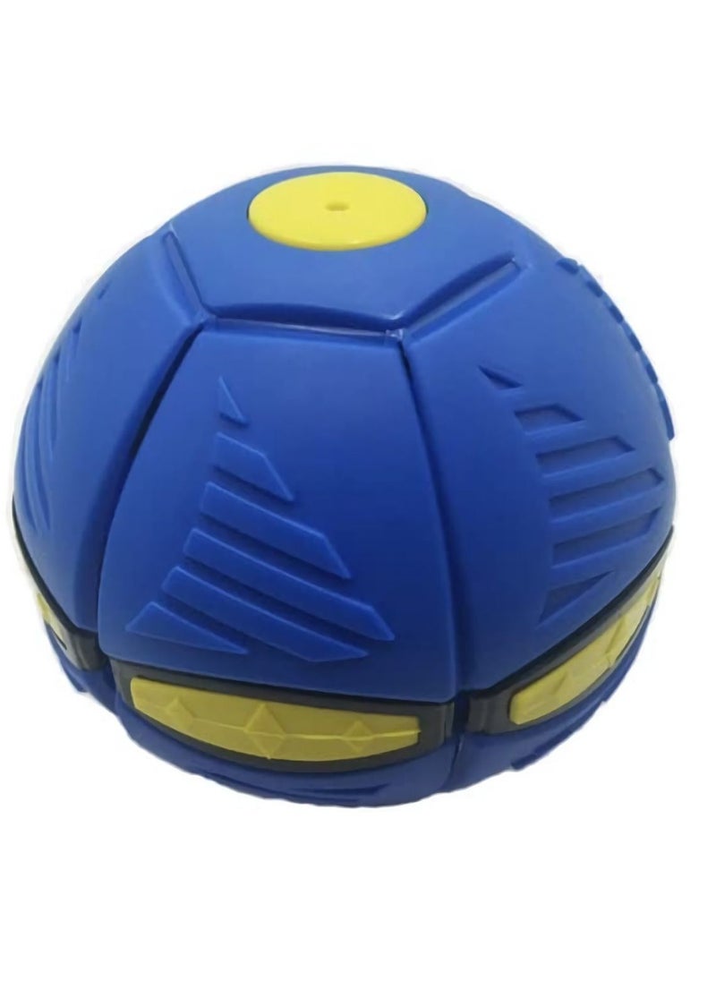 KASTWAVE - Pop up Ball Flat Flying Saucer, Frisbee Vent Deformation Ball Vent Bouncing Ball Children's Toy With Light 2 Pack (Red and Blue) - Image 1