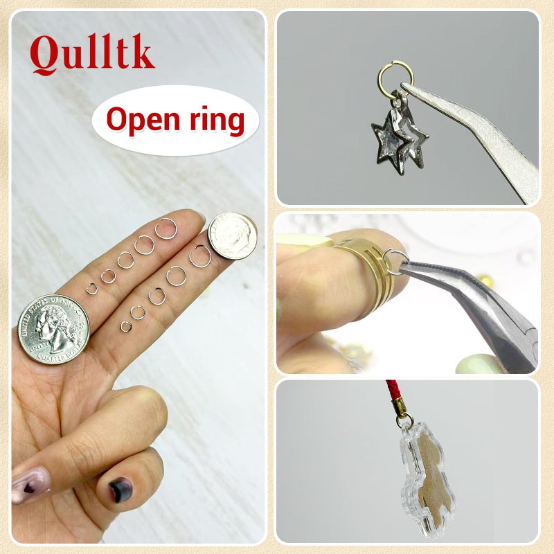 Qulltk 4600 Pcs Jump Rings for Jewelry Making Kit Gold & Silver, Open Rings with Opener Tools for Earrings, Keychains, Bracelet & Necklace Repair Supplies - Image 5