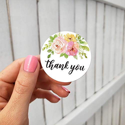 Mr.Mug Floral Thank You Stickers, 2 Inch Thank You Label Stickers, 50 Thank You Labels for Small Business Owners, Wedding, Birthday Party Favors, Thanks Envelope, Gift Box. - Image 4