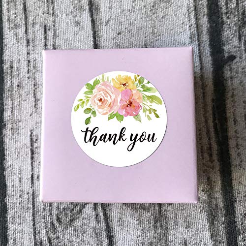 Mr.Mug Floral Thank You Stickers, 2 Inch Thank You Label Stickers, 50 Thank You Labels for Small Business Owners, Wedding, Birthday Party Favors, Thanks Envelope, Gift Box. - Image 2