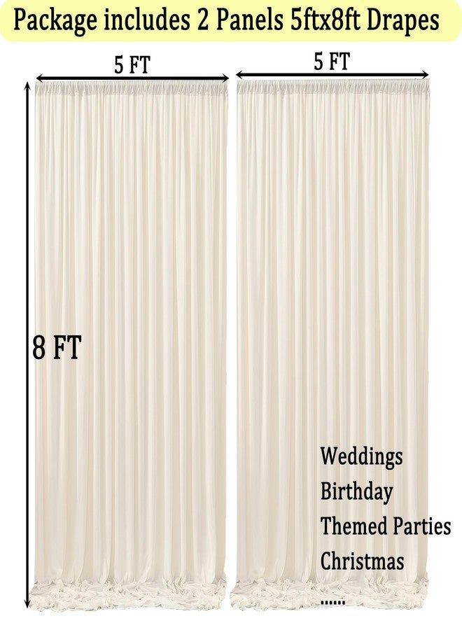 NSSONBEN 10ft x 8ft Ivory Backdrop Curtain for Parties, Polyester Photo Backdrop Drapes for Wedding Birthday Baby Shower Party Photography Background Home Decor - Image 4