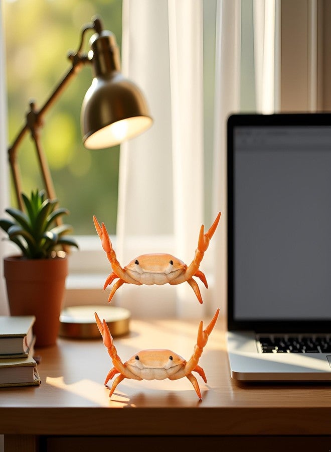 Tnyvm 2Pcs Red Creative Crab Pen Holder Weightlifting Crabs Pen Stand Storage Rack, Office Desktop Decoration, Pencil Holders Desk Supplies Holders and Dispensers, Desk Accessories and Workspace Organizers - Image 3