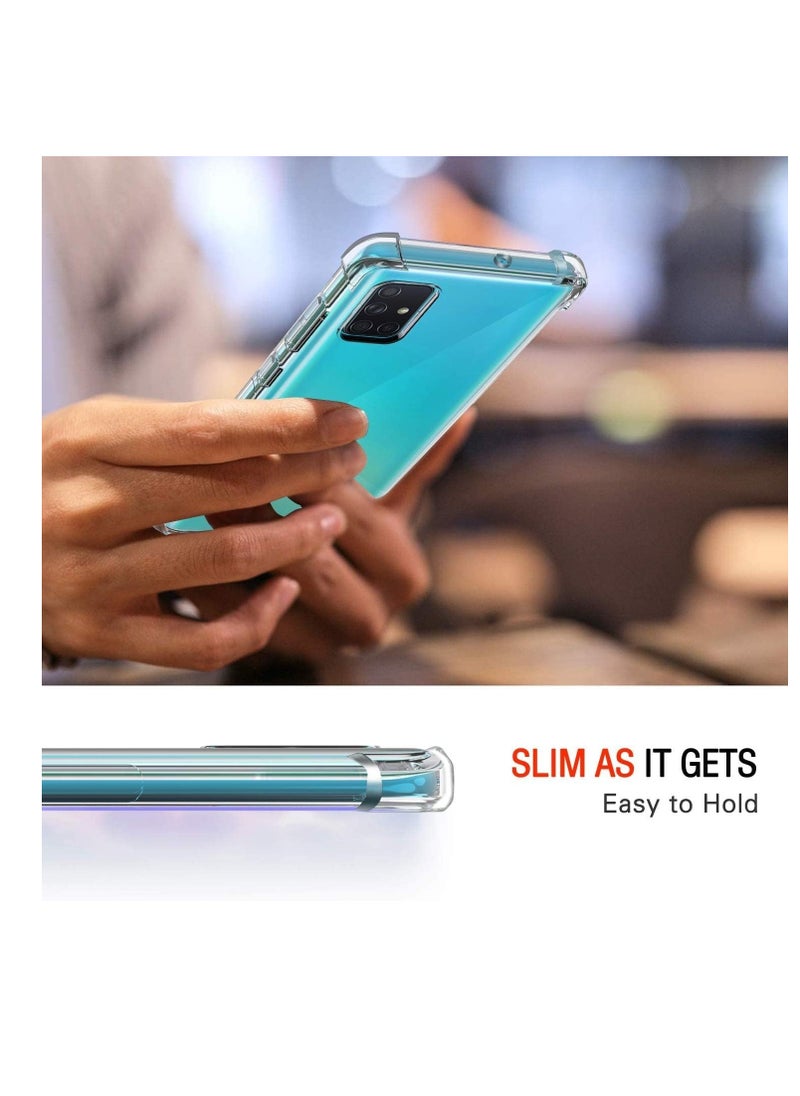 Case Compatible with Samsung Galaxy A71 Clear Case, Shockproof Full Body Protection TPU Shockproof Anti-Yellow Phone Cover - Clear