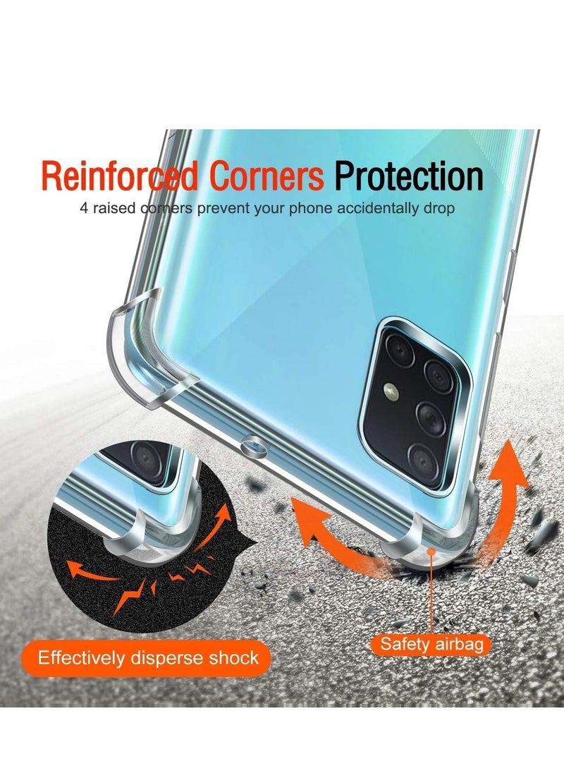 Case Compatible with Samsung Galaxy A71 Clear Case, Shockproof Full Body Protection TPU Shockproof Anti-Yellow Phone Cover - Clear
