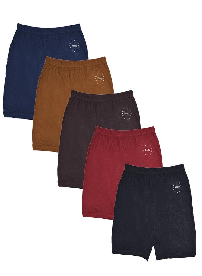 KEATY Baby Boys and Girls Cotton Plain Bloomers Full Hosiery, Mid Waist | Inner | Underwear, Innerwear, Boy Shorts | Solid (Multicolor) (in, Age, 13 Years, 14 Years, Regular, 5, Multicolor) - Image 1
