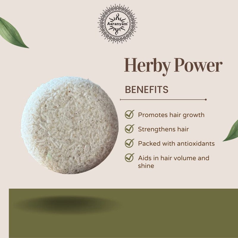 Aaranyam  Herby Power  pack of 3 Shampoo Solid Shampoo Bar for MenWomen for Hair Growth Hair Healthy Deeply Nourishes Hair  100g - Image 3