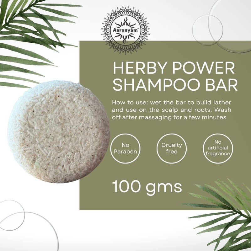 Aaranyam  Herby Power  pack of 3 Shampoo Solid Shampoo Bar for MenWomen for Hair Growth Hair Healthy Deeply Nourishes Hair  100g - Image 2