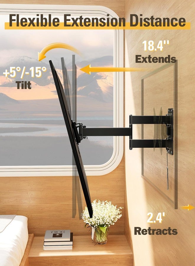 Mounting Dream UL Listed Lockable RV TV Mount for Most 17-43 inch TV, RV Mount for Camper Trailer Motor Home Boat Truck, Full Motion Unique One Step Lock RV TV Wall Mount, VESA 200mm, 44 lbs, MD2210 - Image 4