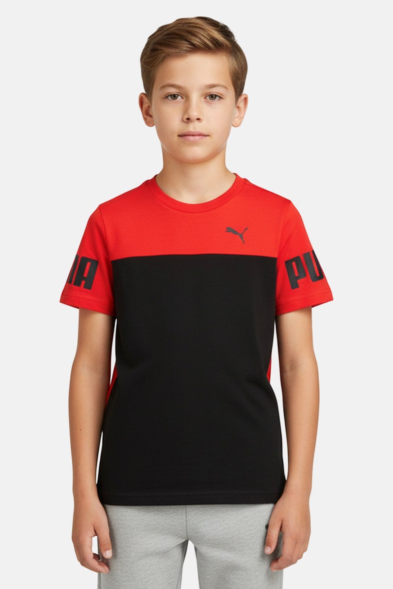PUMA Kids Boy Sportswear Fit Short Sleeve Outdoor T-Shirt, Black - Image 1