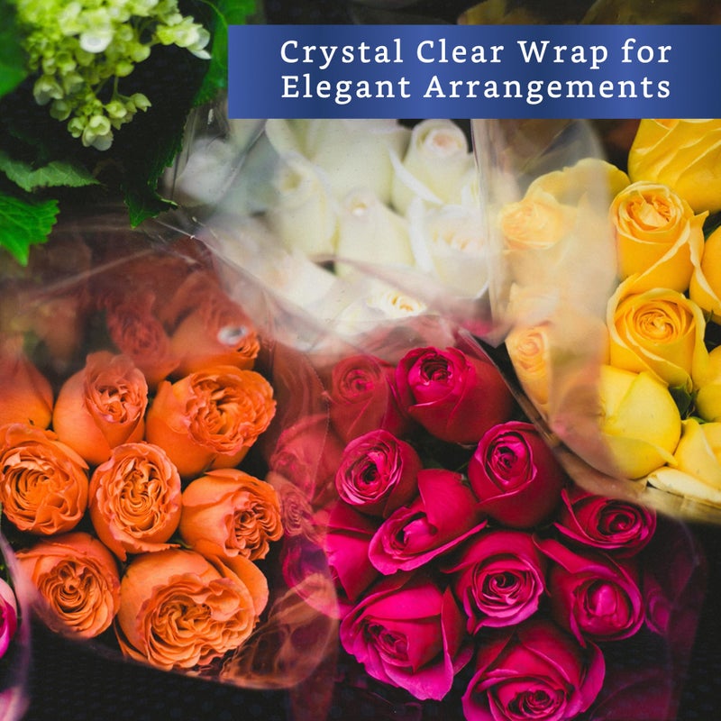 FIESTA WRAPS Clear Cellophane Wrap Roll (31.5 in x 110 ft) - Cellophane Roll - Clear Wrapping Paper to Wrap Gift Baskets - Gift Basket Wrapping Supplies - Papel CelofÃ¡n Transparente - Image 4