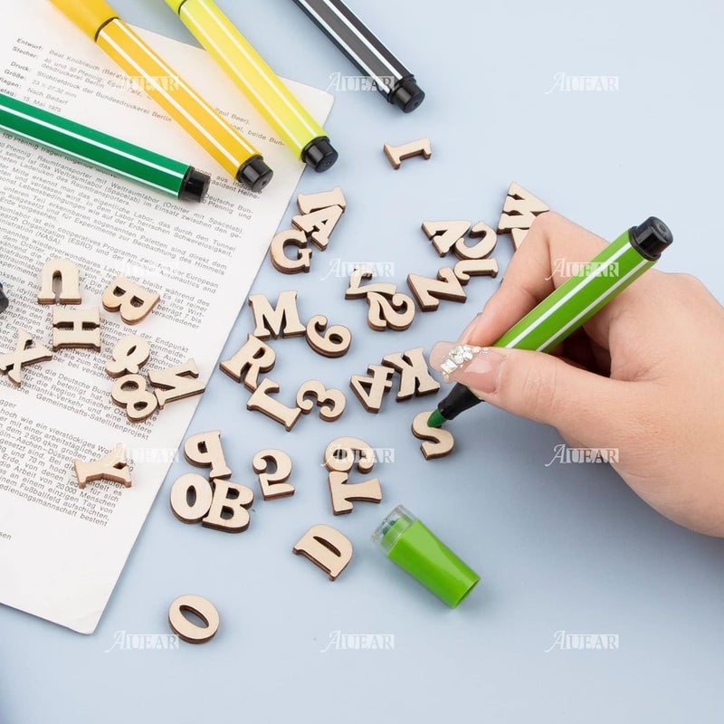 AUEAR , 200 Pack Mini Wooden Random Alphabet Letters Numbers Craft for DIY Wedding Party Displays Decoration 15 mm - Image 4