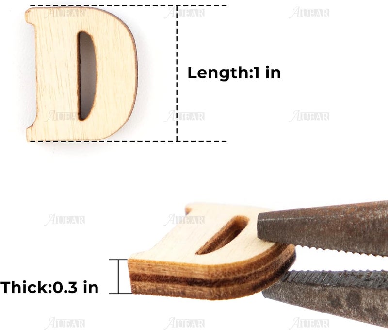AUEAR , 200 Pack Mini Wooden Random Alphabet Letters Numbers Craft for DIY Wedding Party Displays Decoration 15 mm - Image 2