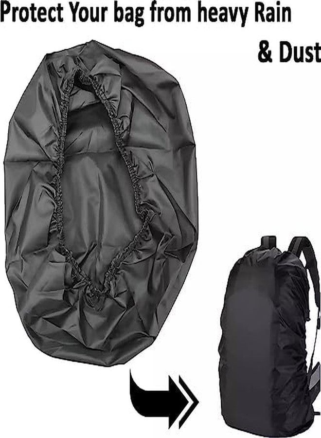 YOPRAM Bag Cover 30-50L Waterproof Rain & Dust Cover for Backpack with Elastic Adjustable & Pouch Rain Cover for Laptop School College & Office Bag (Black) - Image 2