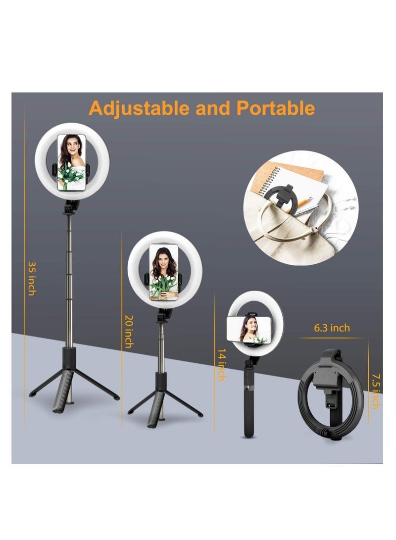 Gravity Selfie Stick with Ring Light, 2023 Model, 3 Color Modes, 9 Levels of Dimming, High Brightness, Tripod, Selfie Light, 360¬∞ x 220¬∞ Rotation, 5 Levels of Stretching, Auxiliary Light, Bluetooth Remo - Image 5