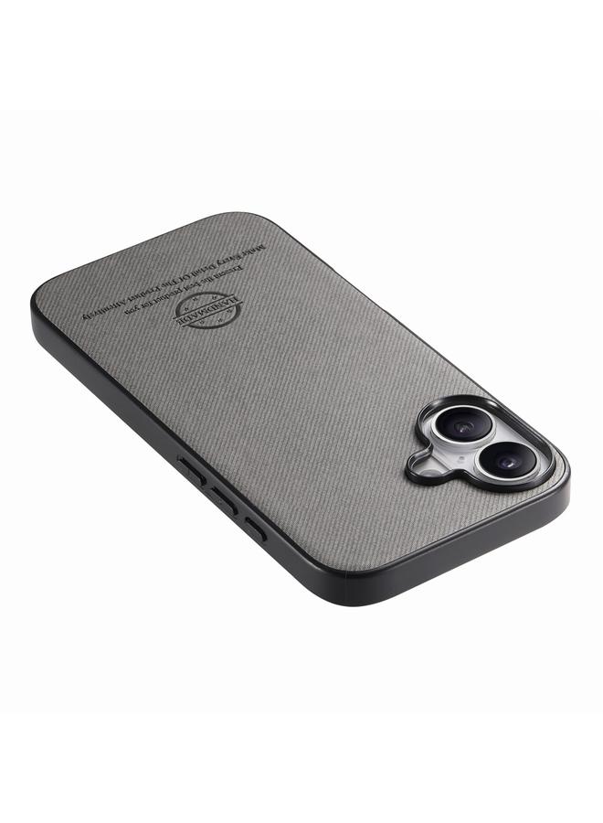 S-TOP Case For iPhone 16 Plus Twill Fabric Leather Skin Back Phone Case - Image 3