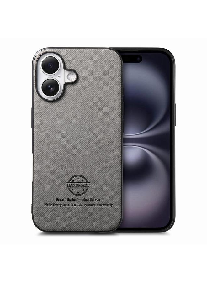 S-TOP Case For iPhone 16 Plus Twill Fabric Leather Skin Back Phone Case - Image 1