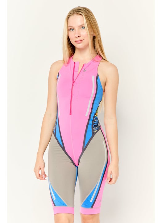 Women Allover Printed Padded One Piece Swimwear, Multicolor