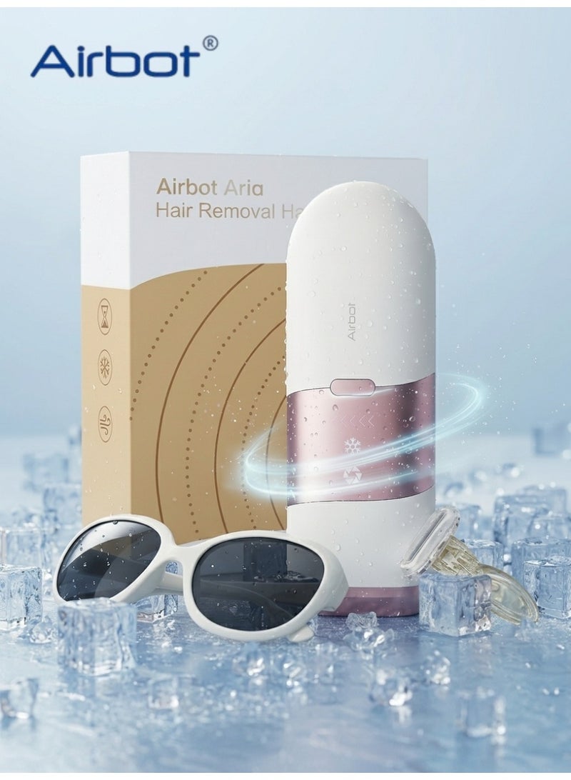 آيربوت جهاز إزالة الشعر بالليزر Airbot Aria Opal بتقنية التبريد الجليدي IPL، جهاز إزالة الشعر، جهاز إزالة الشعر باللون الوردي الذهبي - Image 1