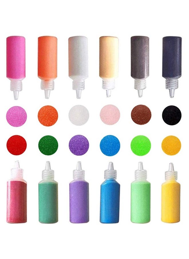 Panxxsen - 12 Pcs Art Sand1.25Oz Bottles Diy Arts And Crafts Kitscenic Sand For Kids' Arts & Craftsterrarium Sand Play Diy Drawing Sandbox Wedding Sand For Decorations And Crafty Collection Sand Bottles - Image 1