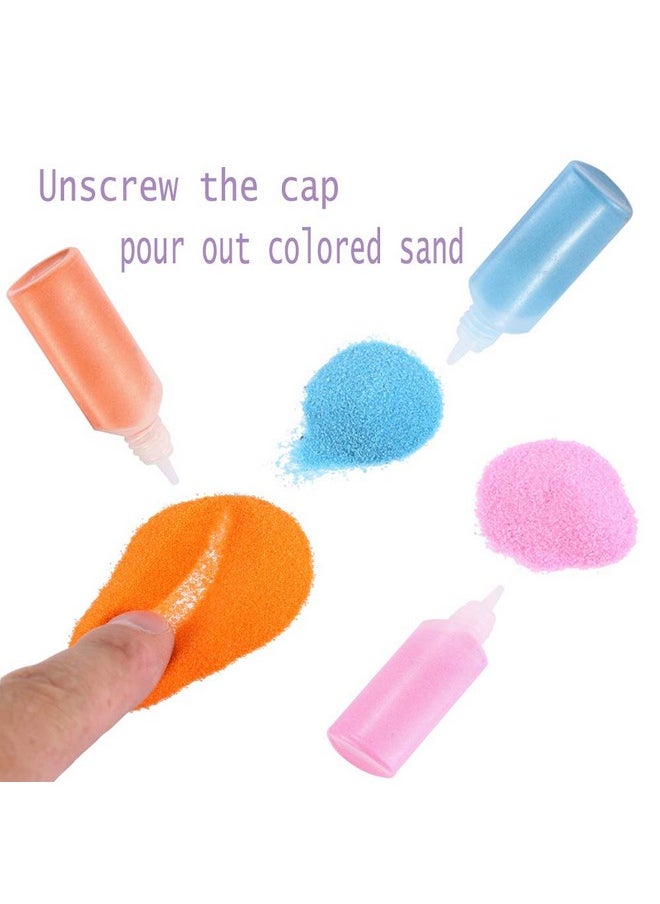 Panxxsen - 12 Pcs Art Sand1.25Oz Bottles Diy Arts And Crafts Kitscenic Sand For Kids' Arts & Craftsterrarium Sand Play Diy Drawing Sandbox Wedding Sand For Decorations And Crafty Collection Sand Bottles - Image 1