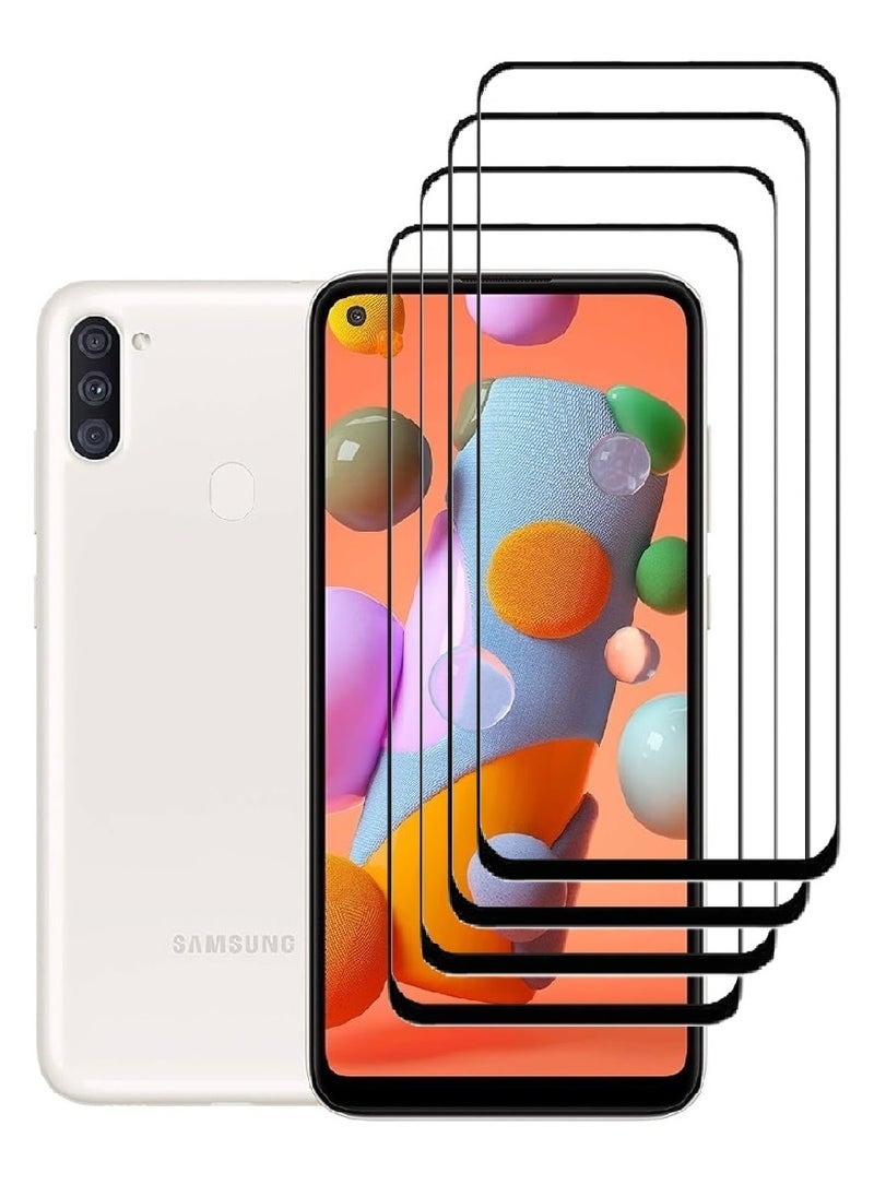 AINA 4 Pieces Tempered Glass Screen Protector 5D Designed For Samsung Galaxy A11 Full Glue Edge to Edge Full Screen Coverage And Bubble Free - Image 1
