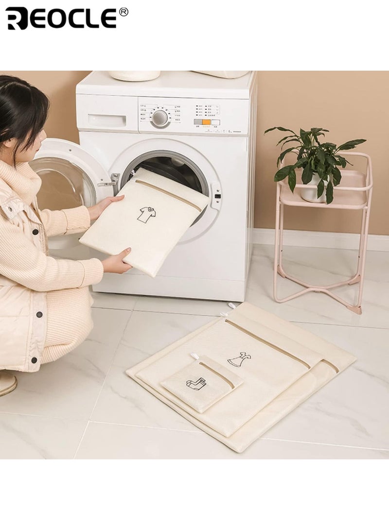 REOCLE 6PCS Mesh Laundry Bags Reusable Double Layer Thickened Washing Bags Durable Wash Bags for Machine Use Ideal for Tops Skirts Trousers Socks Underwear Bras for Travel Home andLaundry Organization - Image 4