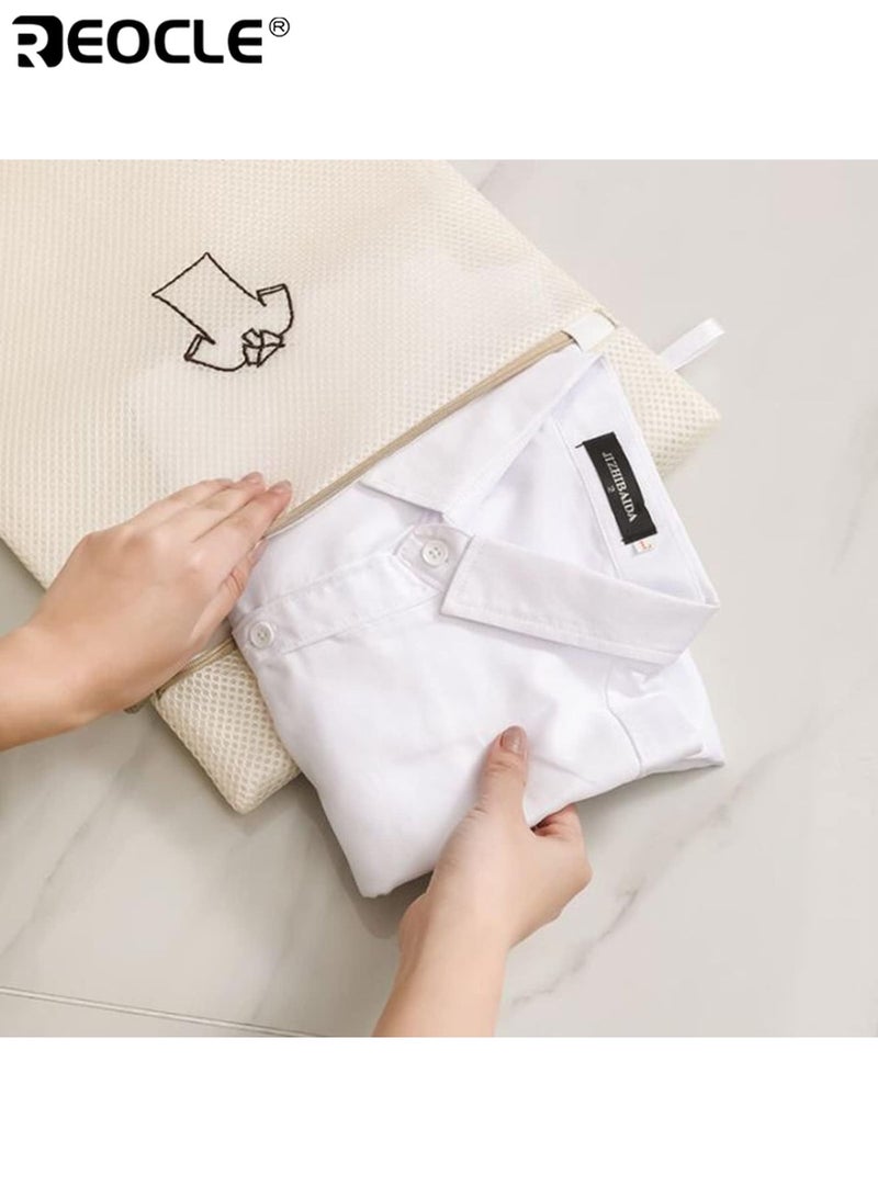 REOCLE 6PCS Mesh Laundry Bags Reusable Double Layer Thickened Washing Bags Durable Wash Bags for Machine Use Ideal for Tops Skirts Trousers Socks Underwear Bras for Travel Home andLaundry Organization - Image 3