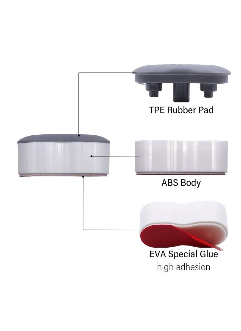 Y&D - Toilet Seat Bumpers Buffers Replacement Kit, 8 Pcs White Push in Buffer Set Pads Self-Adhesive for Home, Hotel, School - Image 1