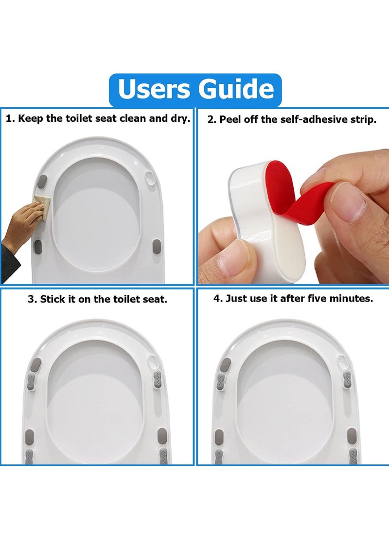 Y&D - Toilet Seat Bumpers Buffers Replacement Kit, 8 Pcs White Push in Buffer Set Pads Self-Adhesive for Home, Hotel, School - Image 1