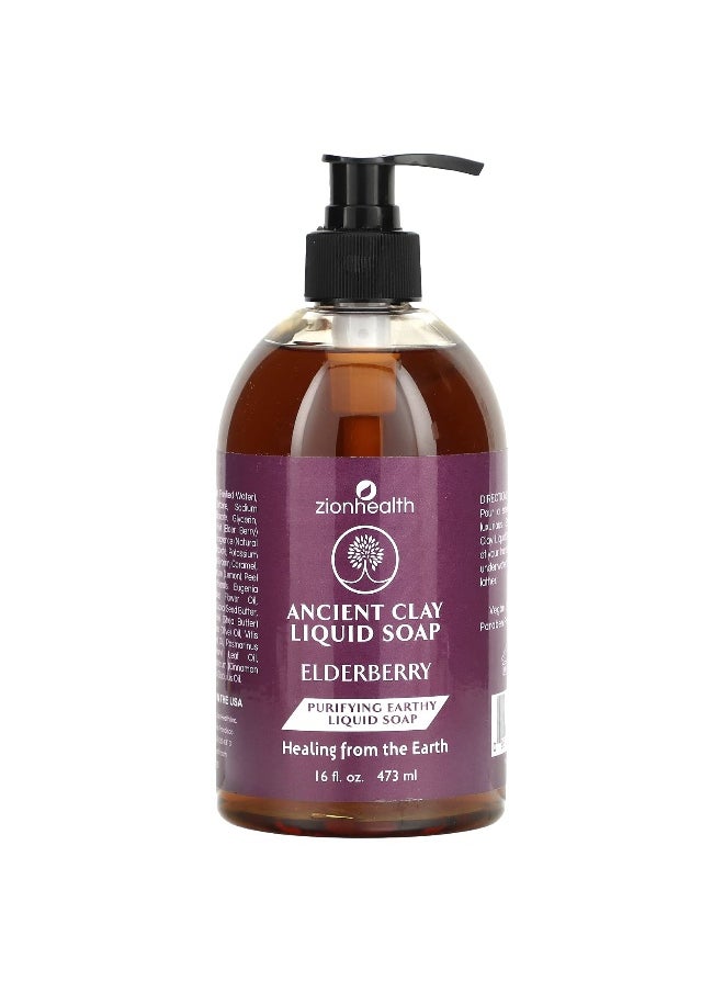 Zion Health Zion Health, Ancient Clay Liquid Soap, Elderberry, 16 fl oz (473 ml)  - Image 1